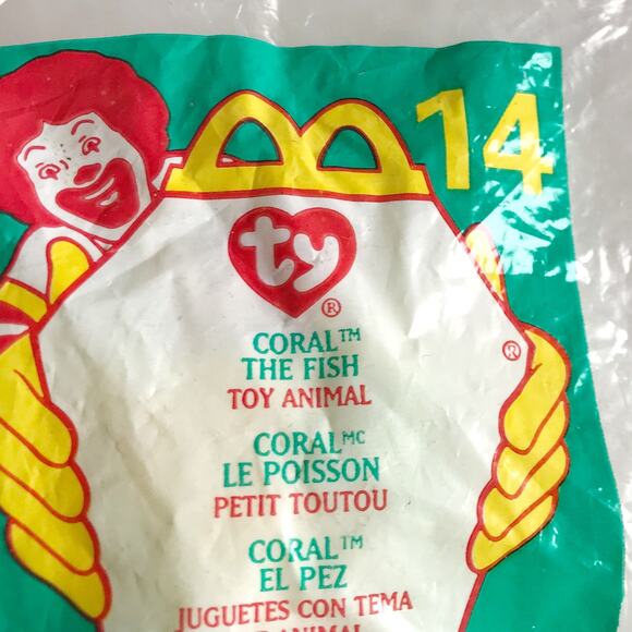 Vintage Ty Teenie Beanie Baby Coral the Fish 14 NIB New Y2K Teenys Stuffed Toy - Picture 3 of 7